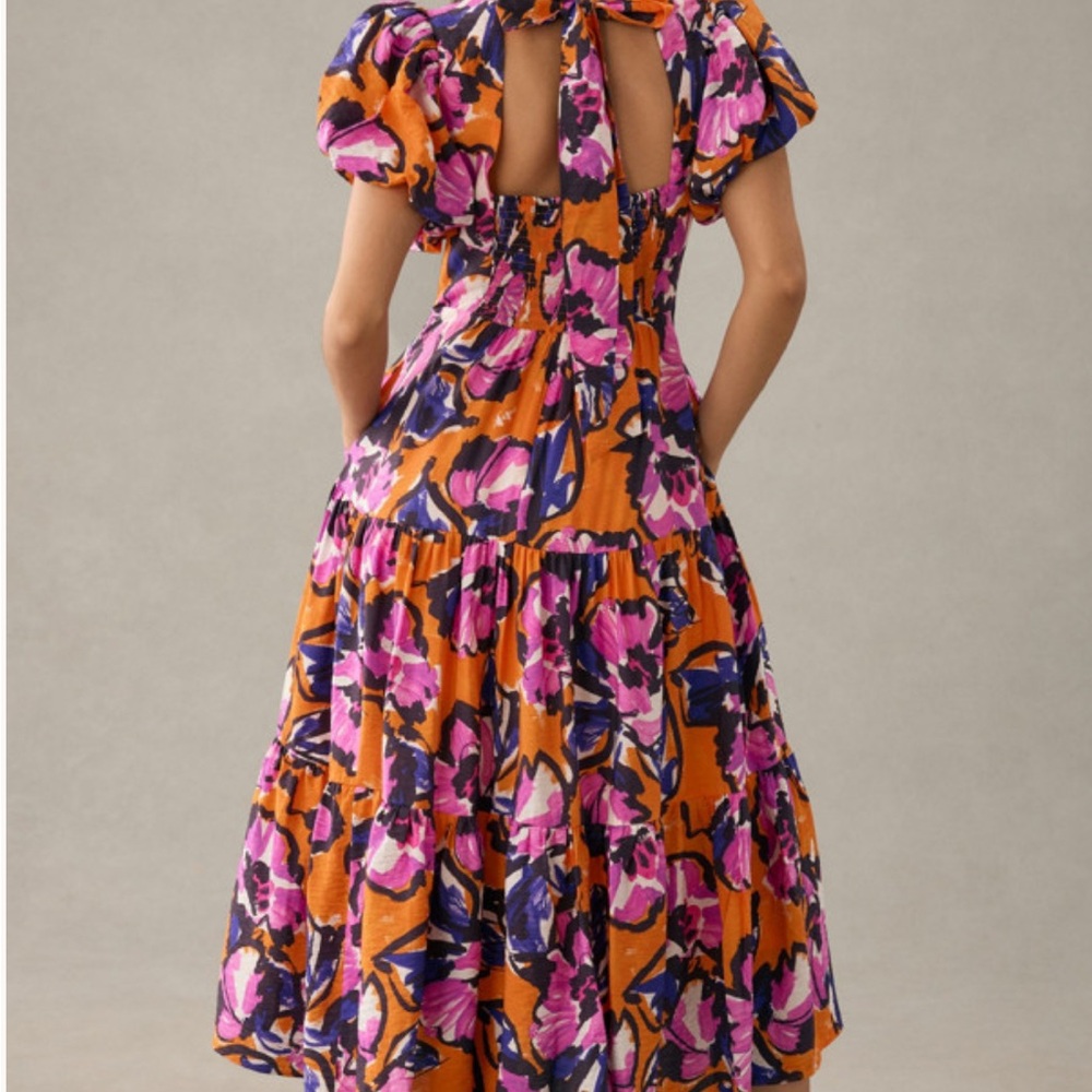Anthropologie Vibrant Floral Midi Dress - Picture 2 of 12